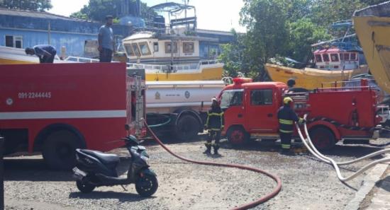 Navy And Fire Department Respond To Galle Fire